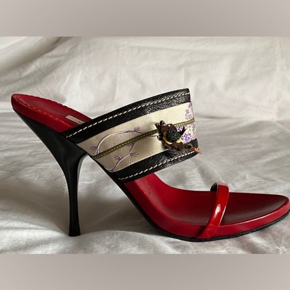 Prada Multicolor Floral Brocade Fabric Slides - Picture 4 of 5